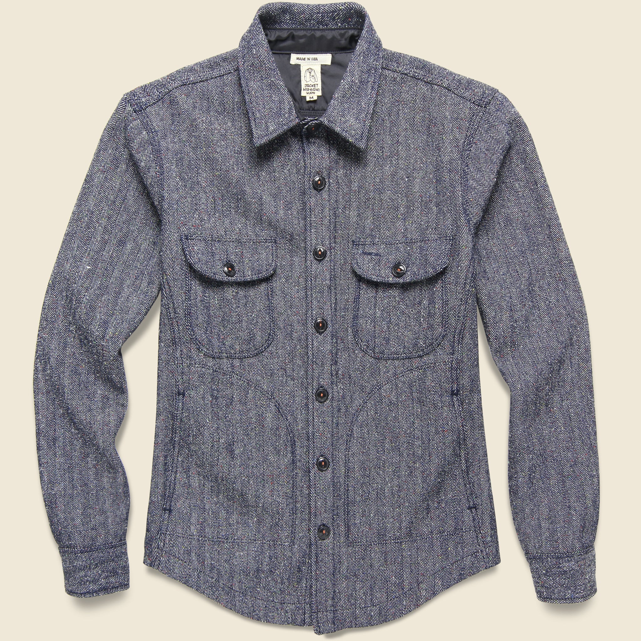 Raw Denim Herringbone Anvil Shirt Jacket - Indigo - KATO - STAG Provisions - Outerwear - Shirt Jacket