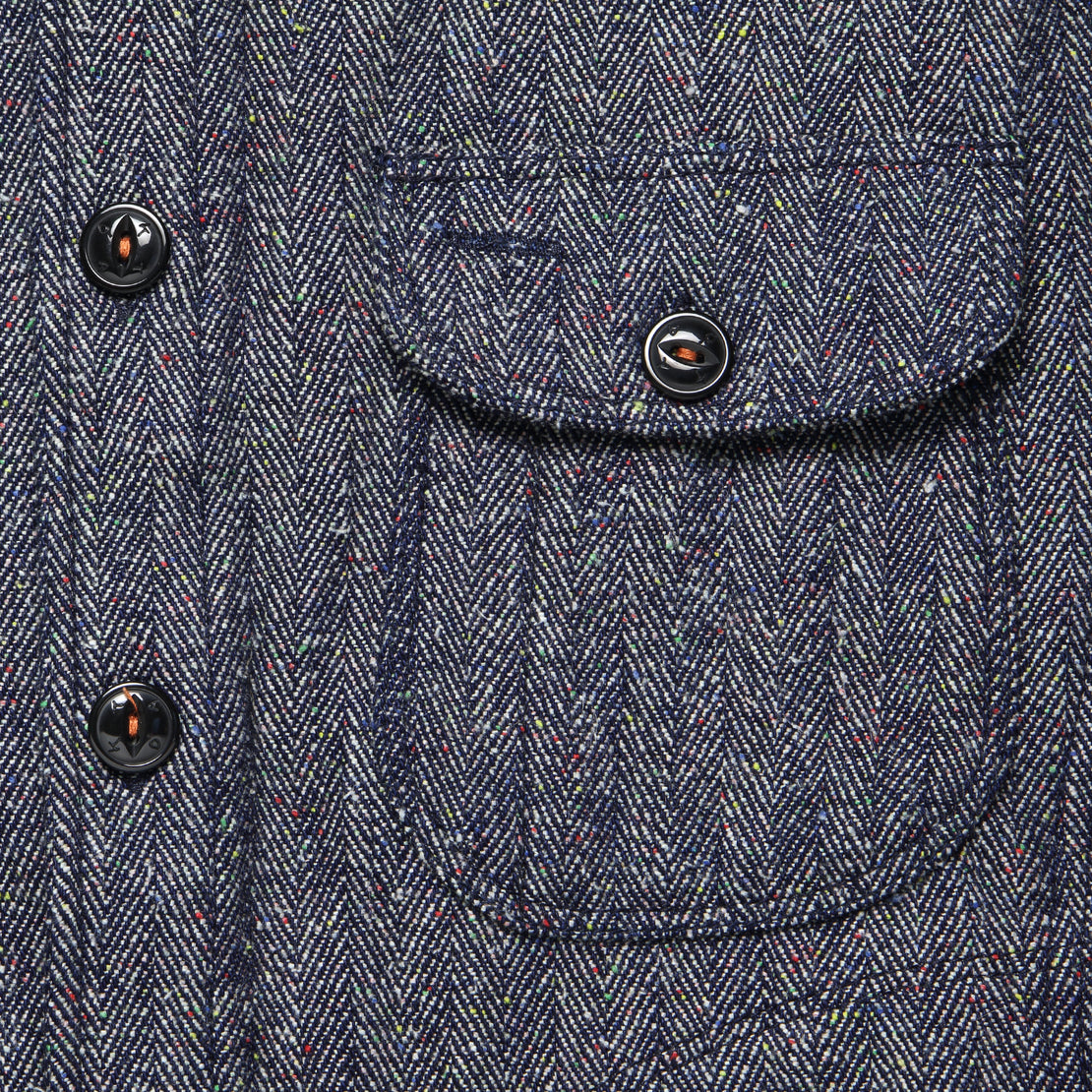 Raw Denim Herringbone Anvil Shirt Jacket - Indigo - KATO - STAG Provisions - Outerwear - Shirt Jacket