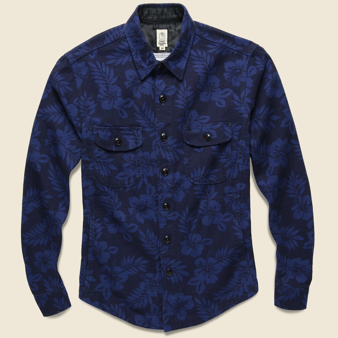 KATO Aloha Print Shirt Jacket - Navy