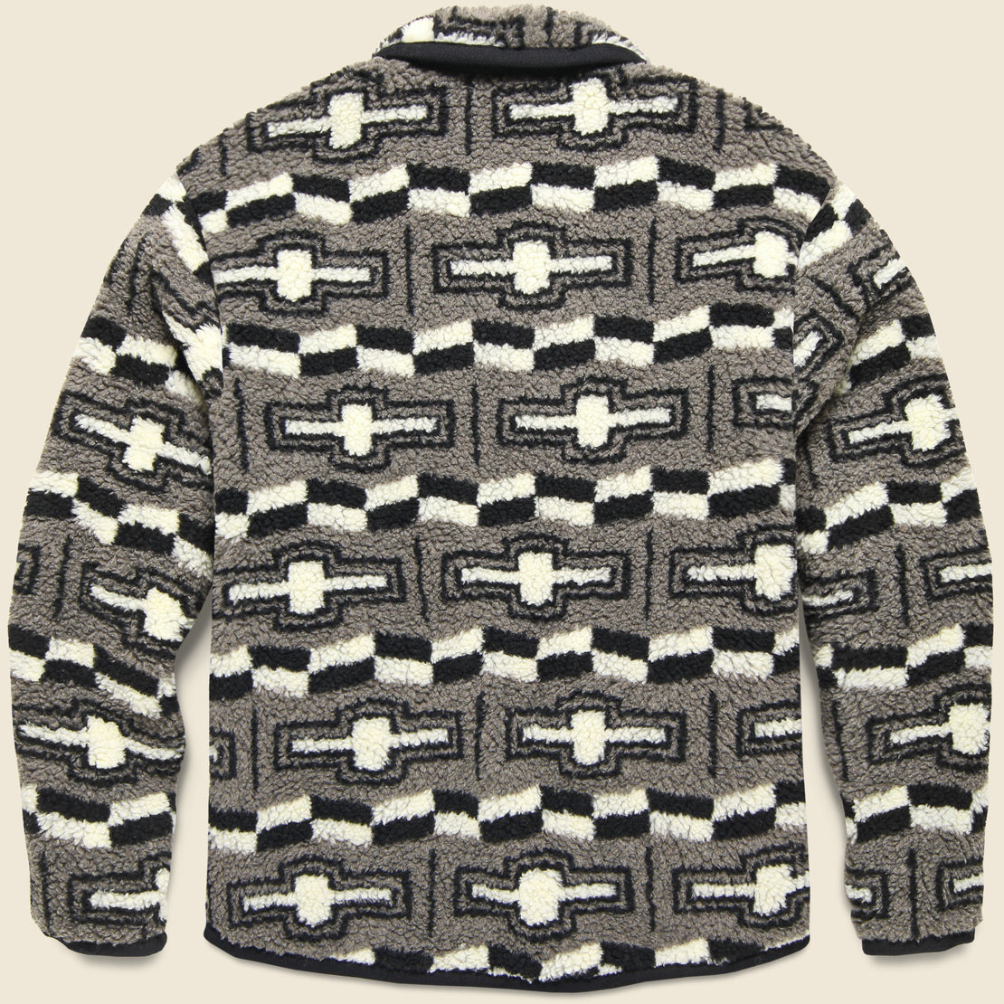 Reverse Zip Pile & Quilt Jacket - Grey