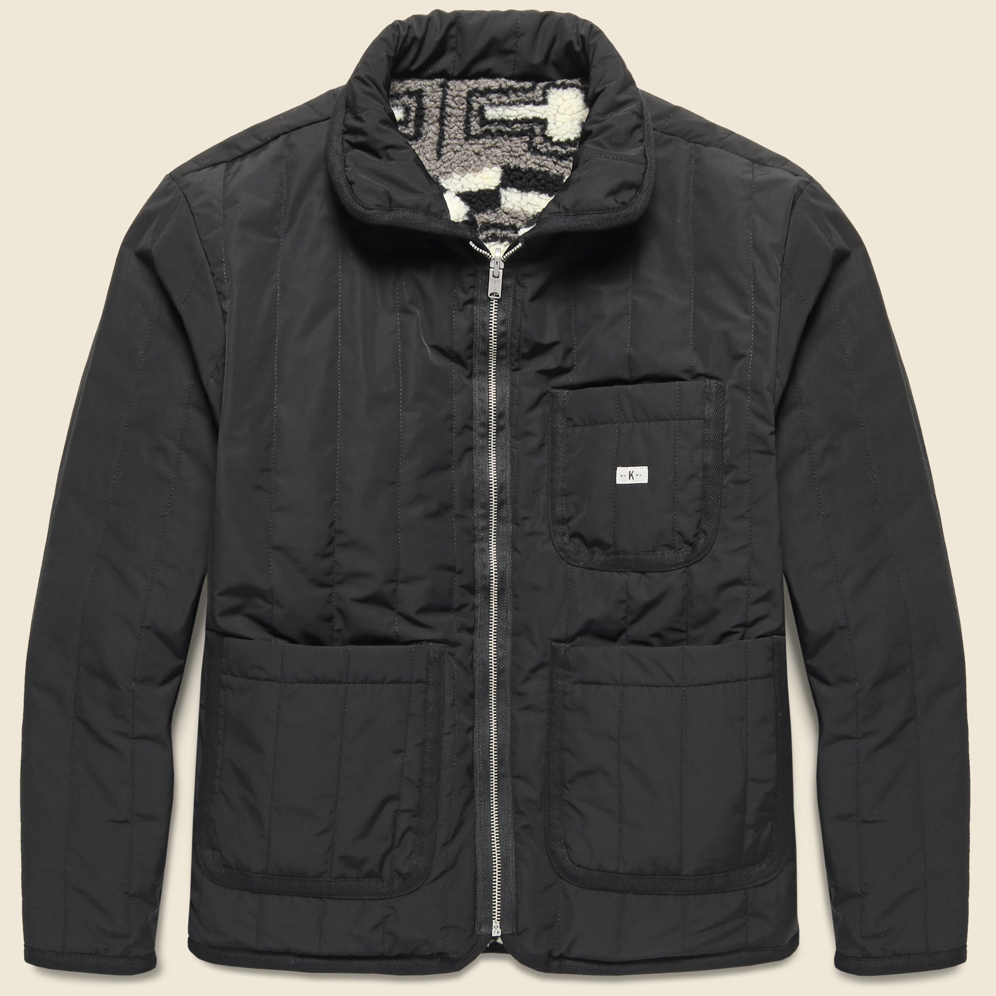 Reverse Zip Pile & Quilt Jacket - Grey - Knickerbocker - STAG Provisions - Outerwear - Coat / Jacket