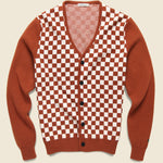 Check Merino Cardigan - Brick - Knickerbocker - STAG Provisions - Tops - Sweater