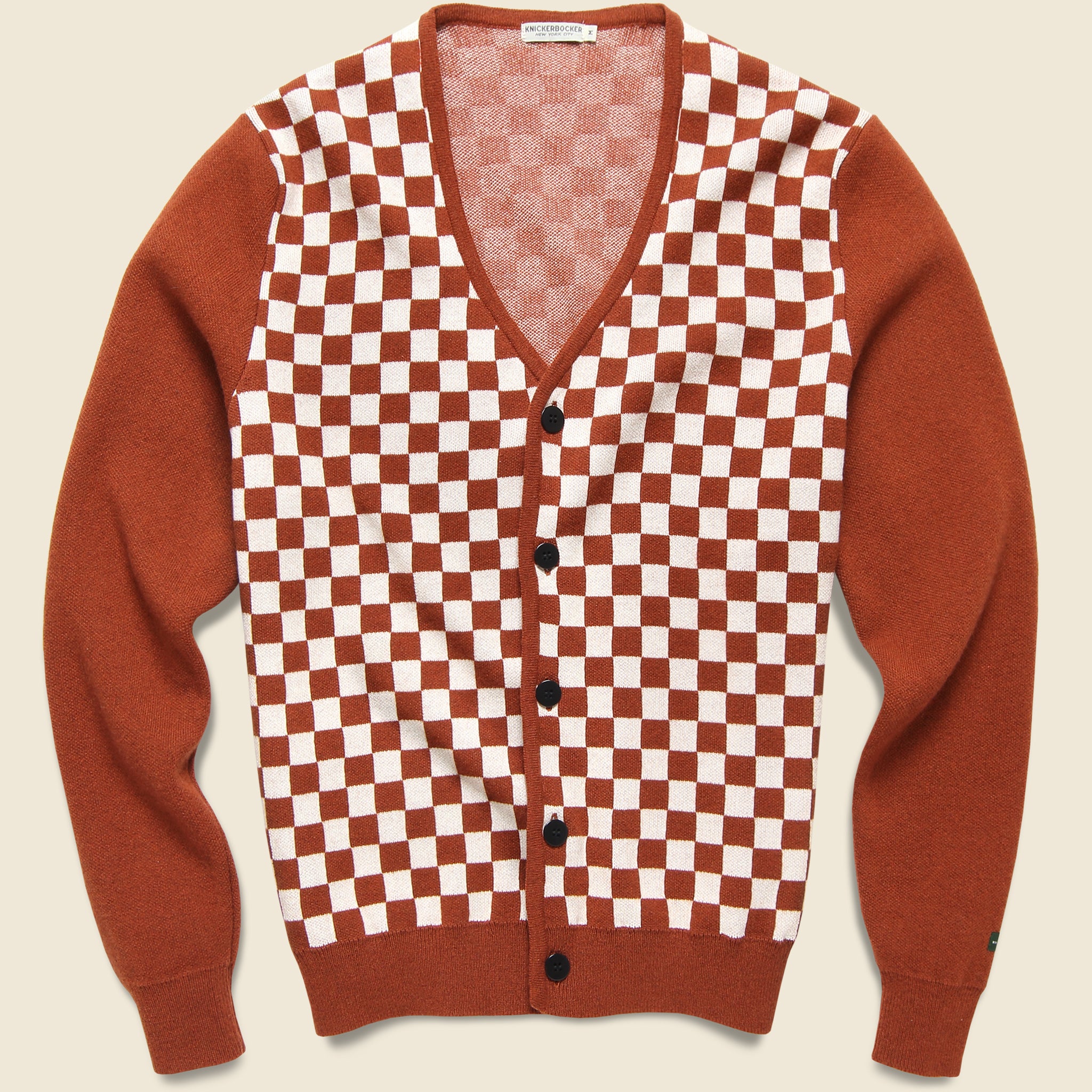 Check Merino Cardigan - Brick - Knickerbocker - STAG Provisions - Tops - Sweater