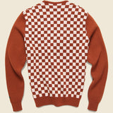 Check Merino Cardigan - Brick - Knickerbocker - STAG Provisions - Tops - Sweater