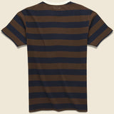 Mojave Striped Tee - Chocolate/Plum/Navy - Knickerbocker - STAG Provisions - Tops - S/S Tee