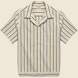 Highway Shirt - White/Brown/Yellow - Knickerbocker - STAG Provisions - Tops - S/S Woven - Stripe