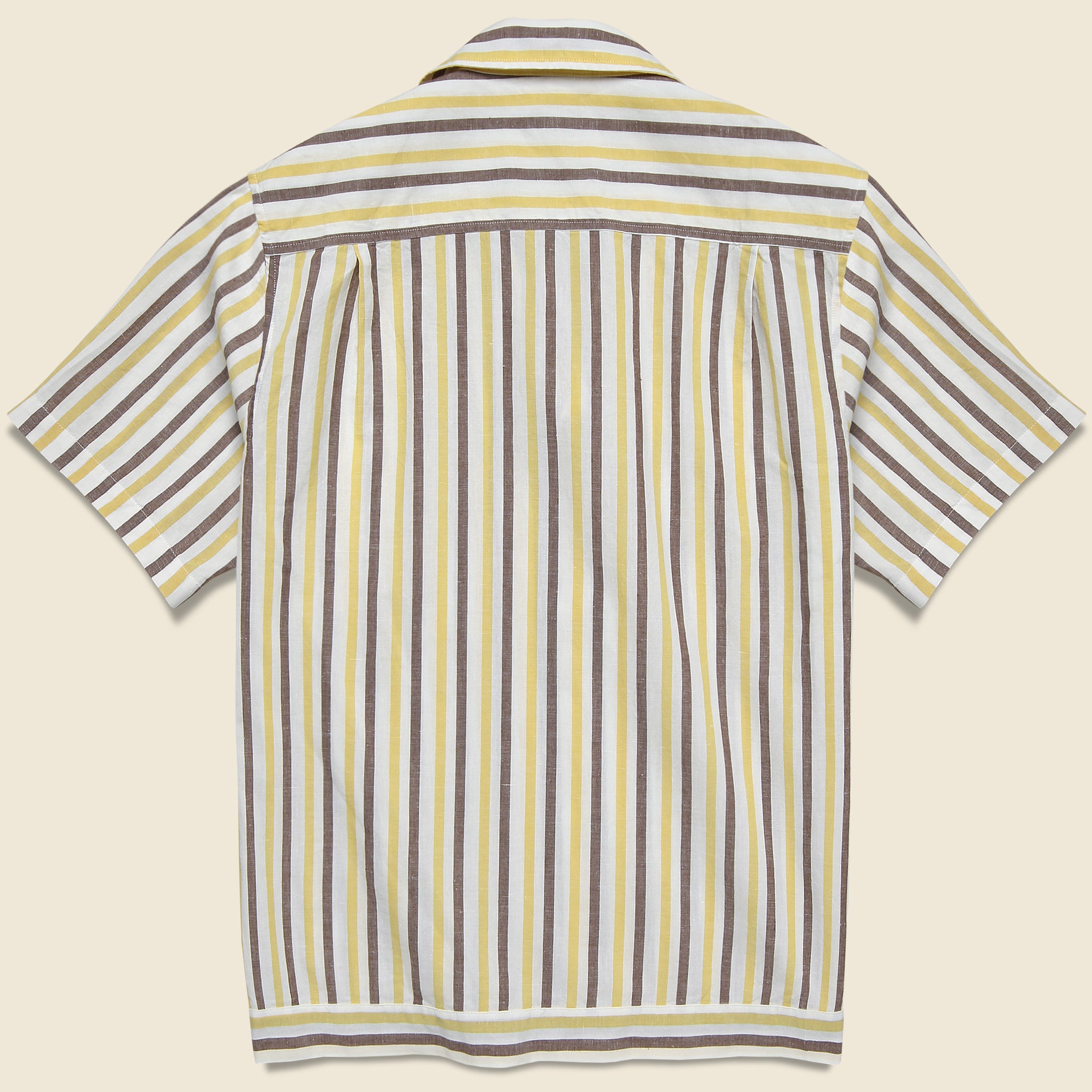 
                          Highway Shirt - White/Brown/Yellow - Knickerbocker - STAG Provisions - Tops - S/S Woven - Stripe
                        