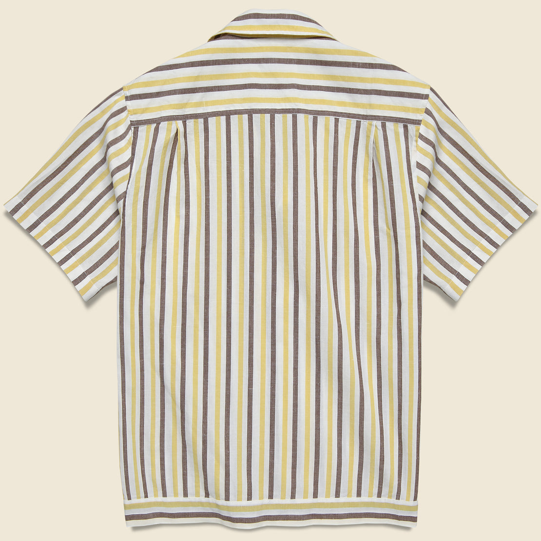 Highway Shirt - White/Brown/Yellow - Knickerbocker - STAG Provisions - Tops - S/S Woven - Stripe