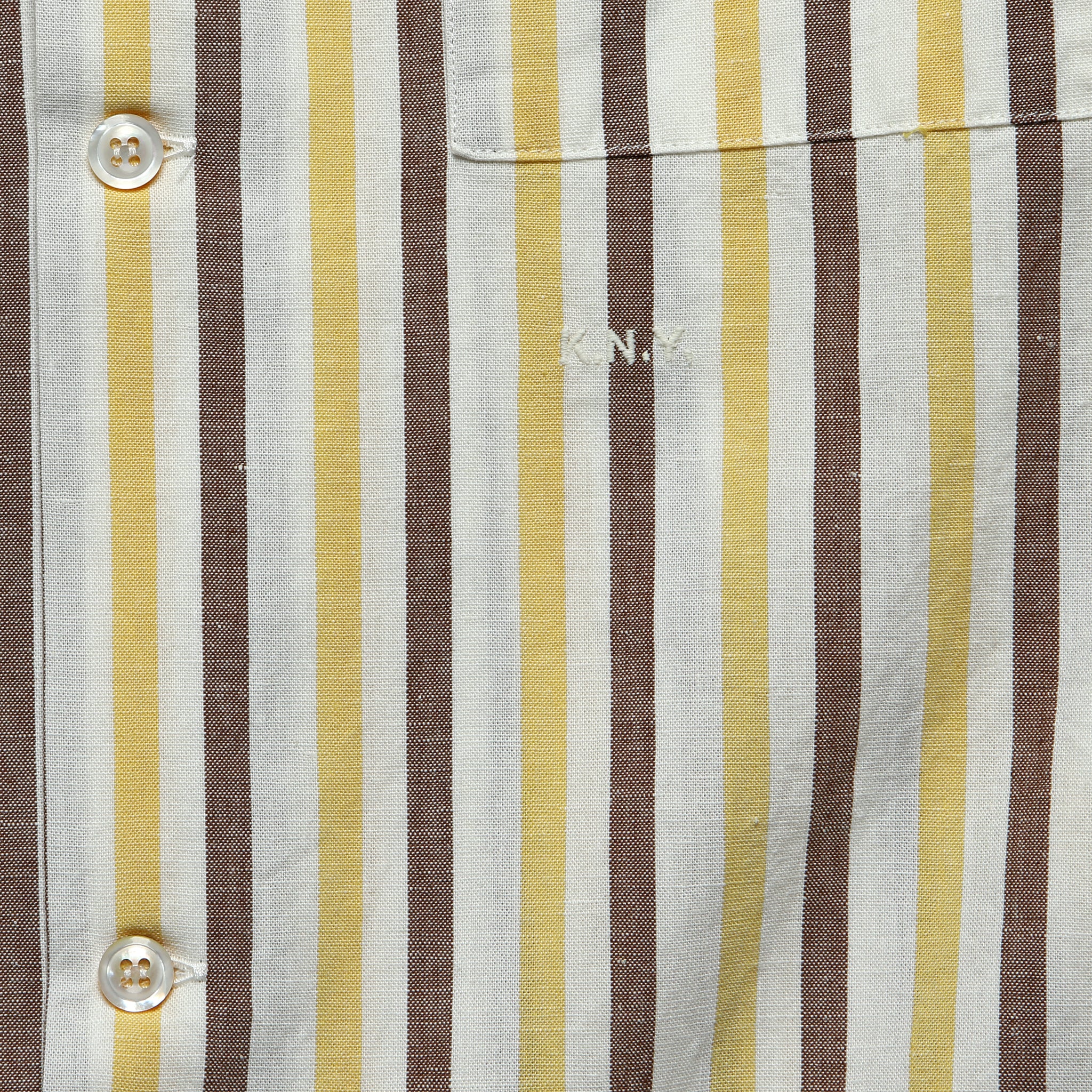 
                          Highway Shirt - White/Brown/Yellow - Knickerbocker - STAG Provisions - Tops - S/S Woven - Stripe
                        