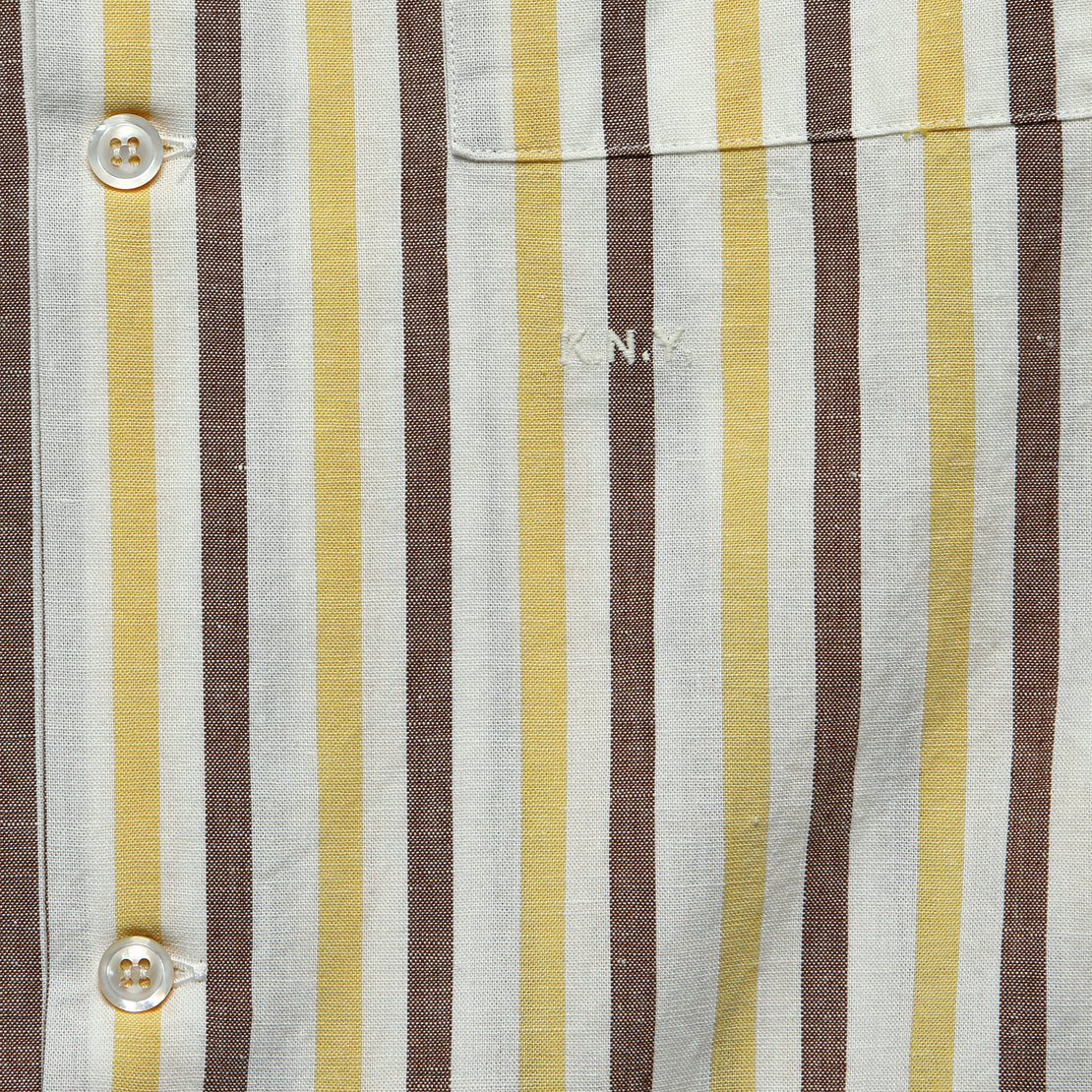Highway Shirt - White/Brown/Yellow - Knickerbocker - STAG Provisions - Tops - S/S Woven - Stripe