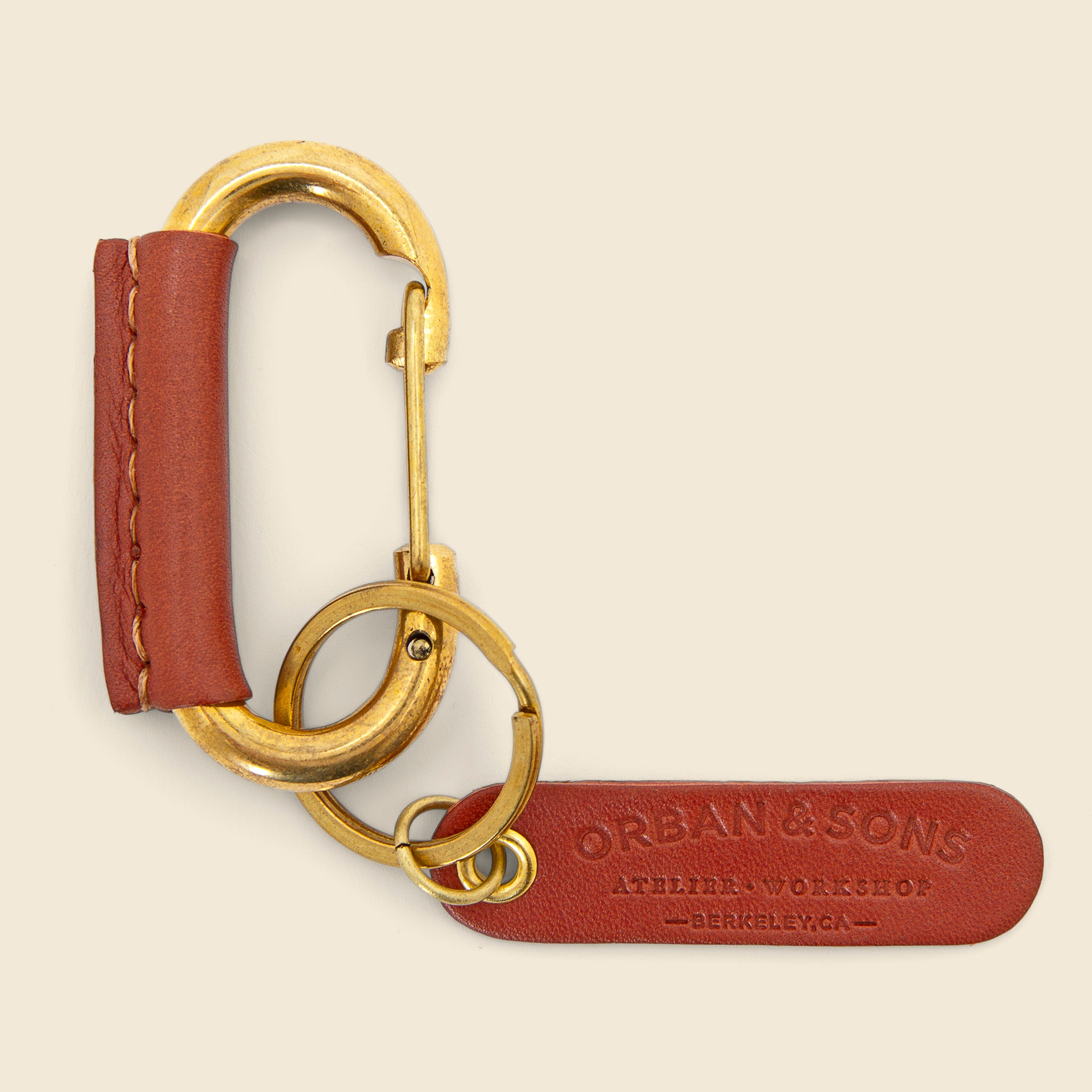 Leather Carabiner Clip Keychain - Mahogany Brown - Home - STAG Provisions - Accessories - Key Chains