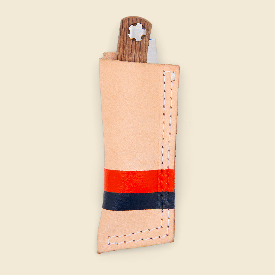 Son of a Sailor Leather Sheath with Joker Knife - Navy/Orange Painted