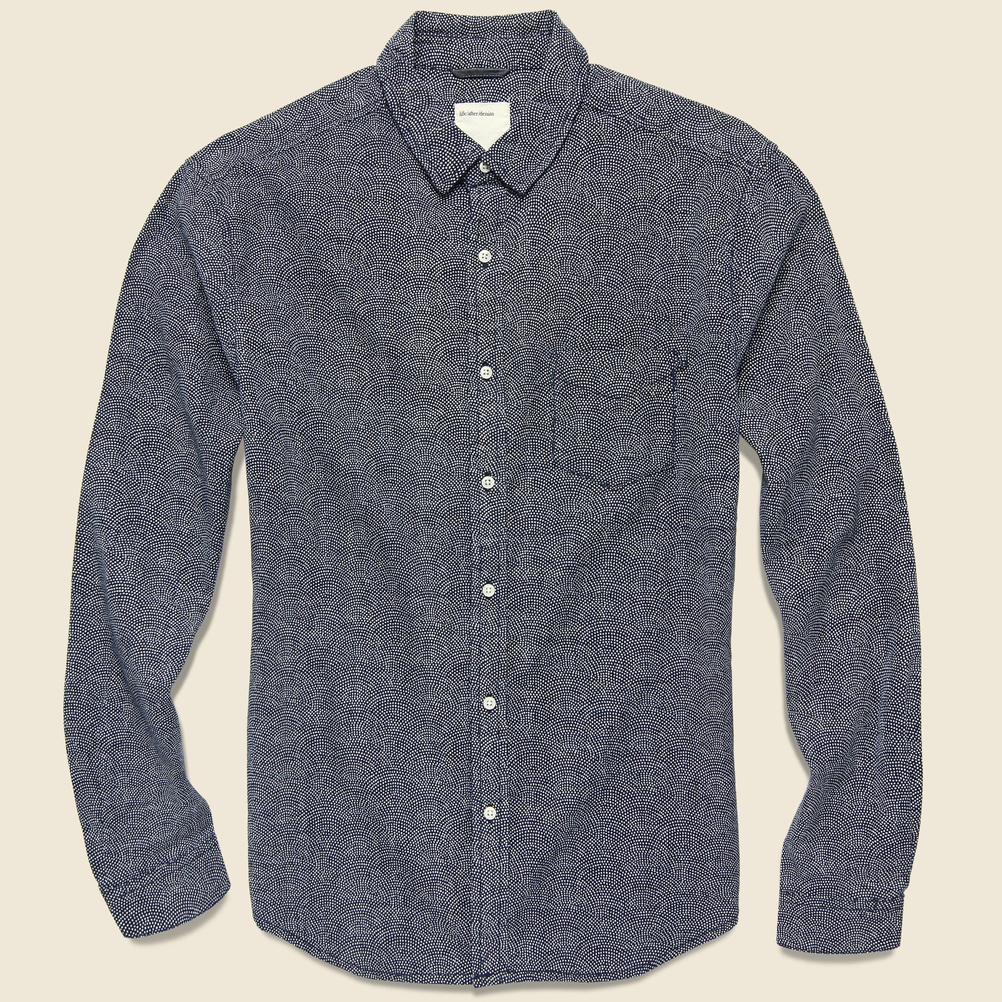 Seigaiha Shirt - Dark Indigo - Life After Denim - STAG Provisions - Tops - L/S Woven - Other Pattern