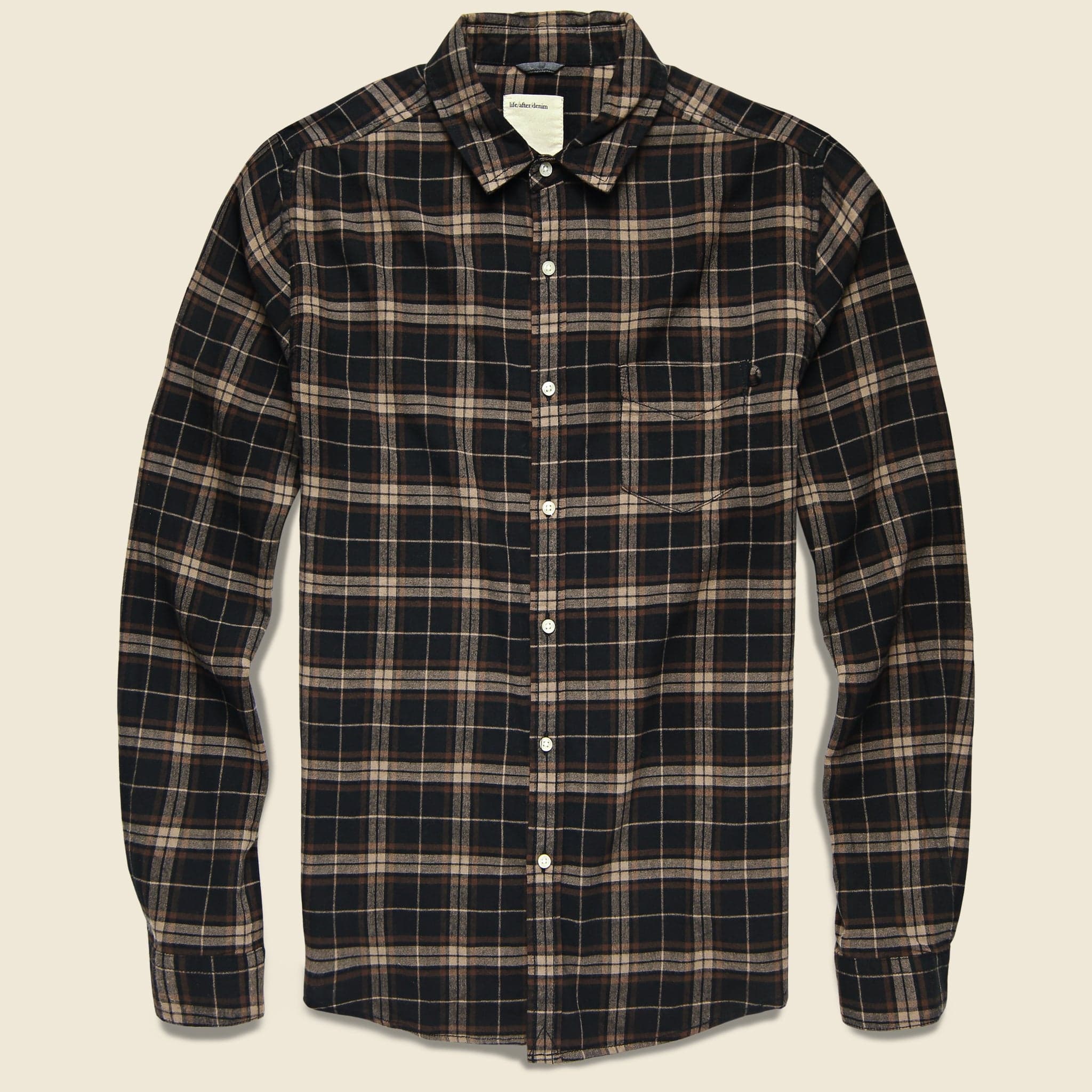 Tartan Shirt - Black - Life After Denim - STAG Provisions - Tops - L/S Woven - Plaid