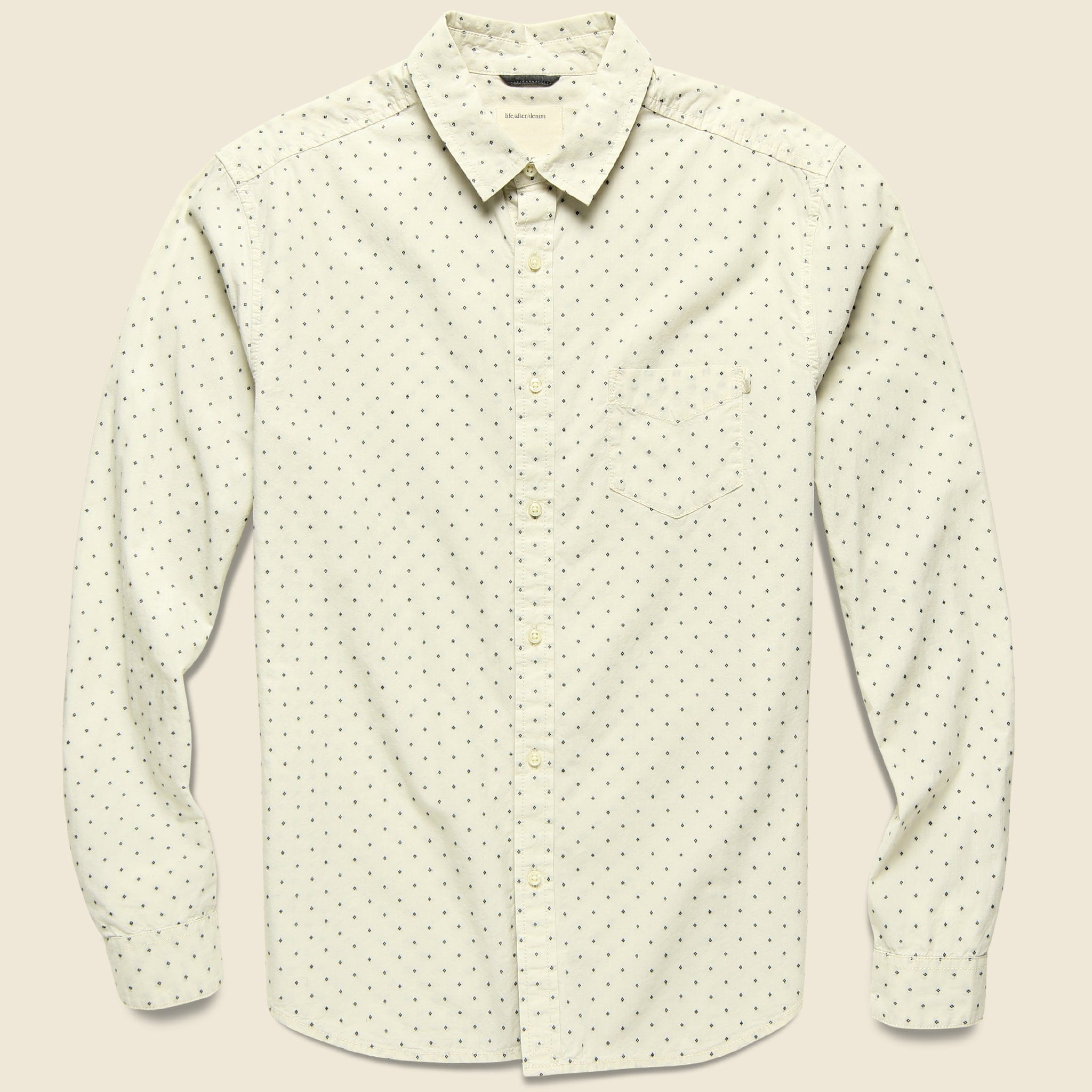 Trafalgar Square Dobby Shirt - White - Life After Denim - STAG Provisions - Tops - L/S Woven - Plaid