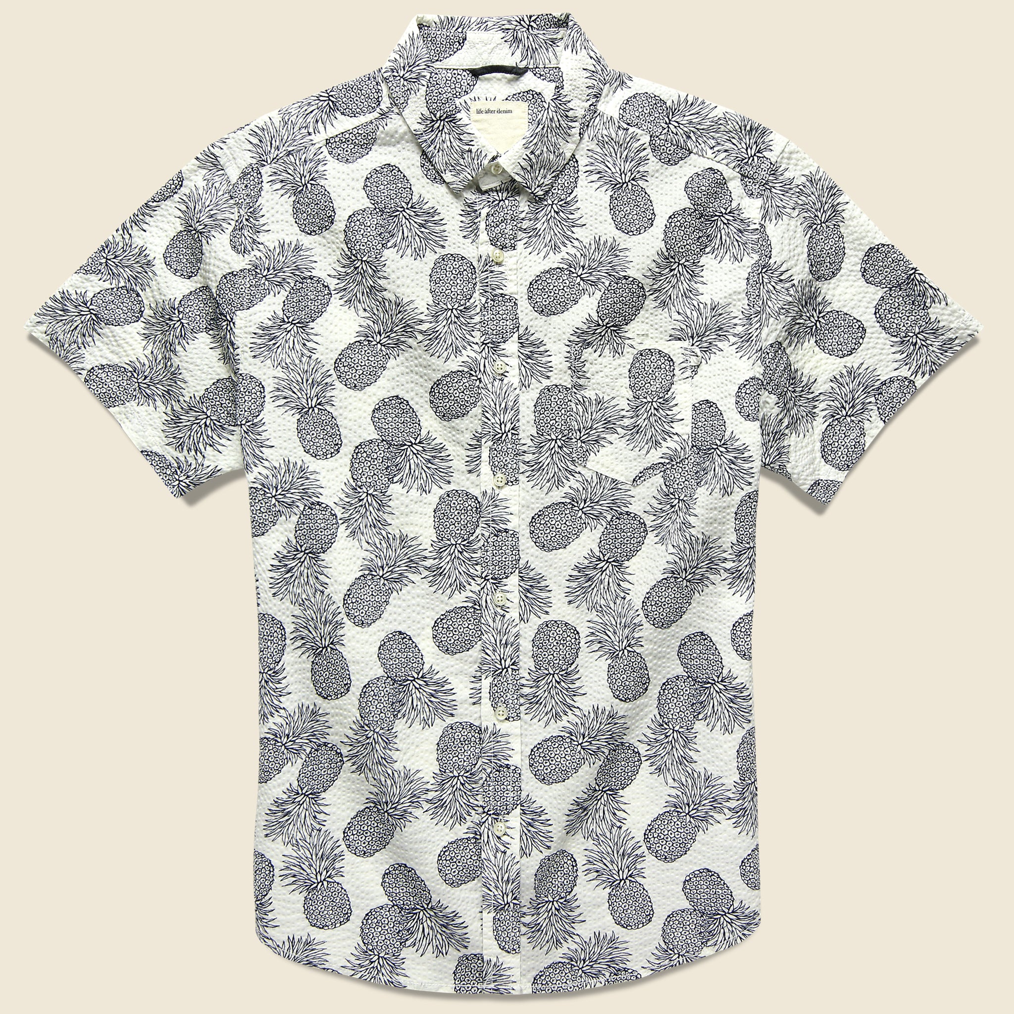 Pineapple Express Shirt - White - Life After Denim - STAG Provisions - Tops - S/S Woven - Other Pattern