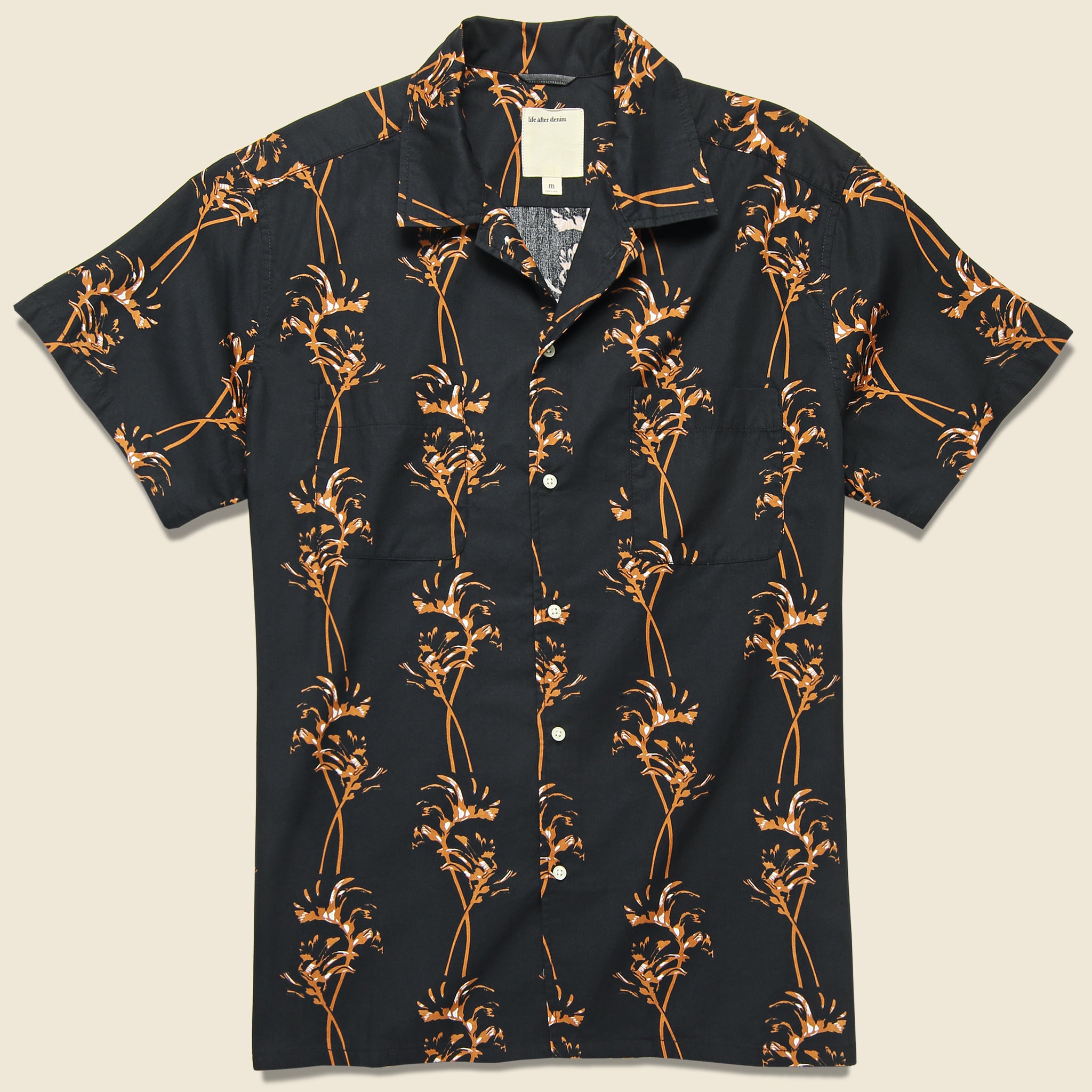Kanga Shirt - Black - Life After Denim - STAG Provisions - Tops - S/S Woven - Floral
