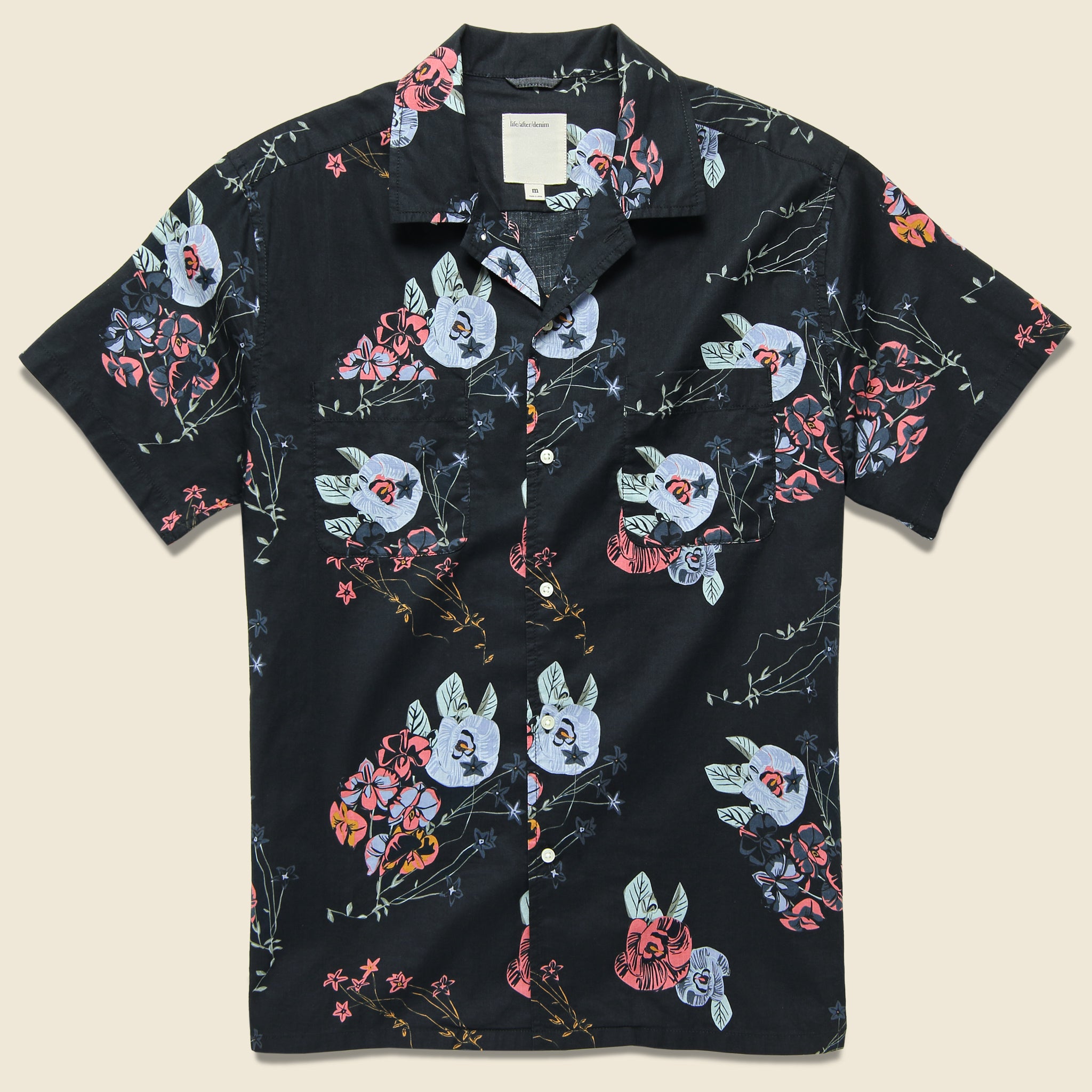 Royal Botanical Shirt - Black - Life After Denim - STAG Provisions - Tops - S/S Woven - Floral