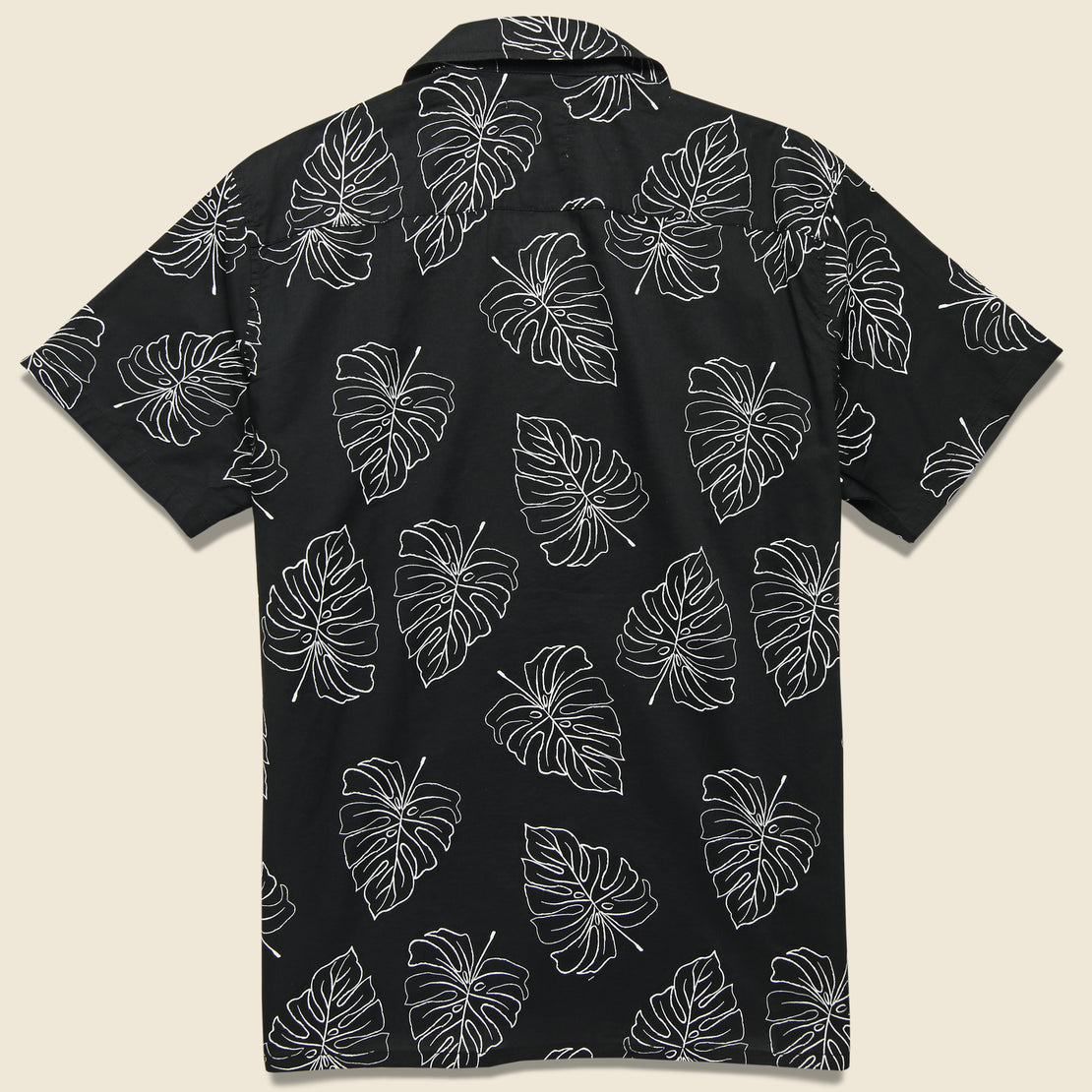 Monstera Leaf Shirt - Black - Life After Denim - STAG Provisions - Tops - S/S Woven - Floral