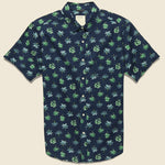 Rainforest Seersucker Shirt - Ocean Blue - Life After Denim - STAG Provisions - Tops - S/S Woven - Floral
