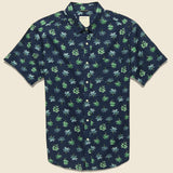Rainforest Seersucker Shirt - Ocean Blue - Life After Denim - STAG Provisions - Tops - S/S Woven - Floral