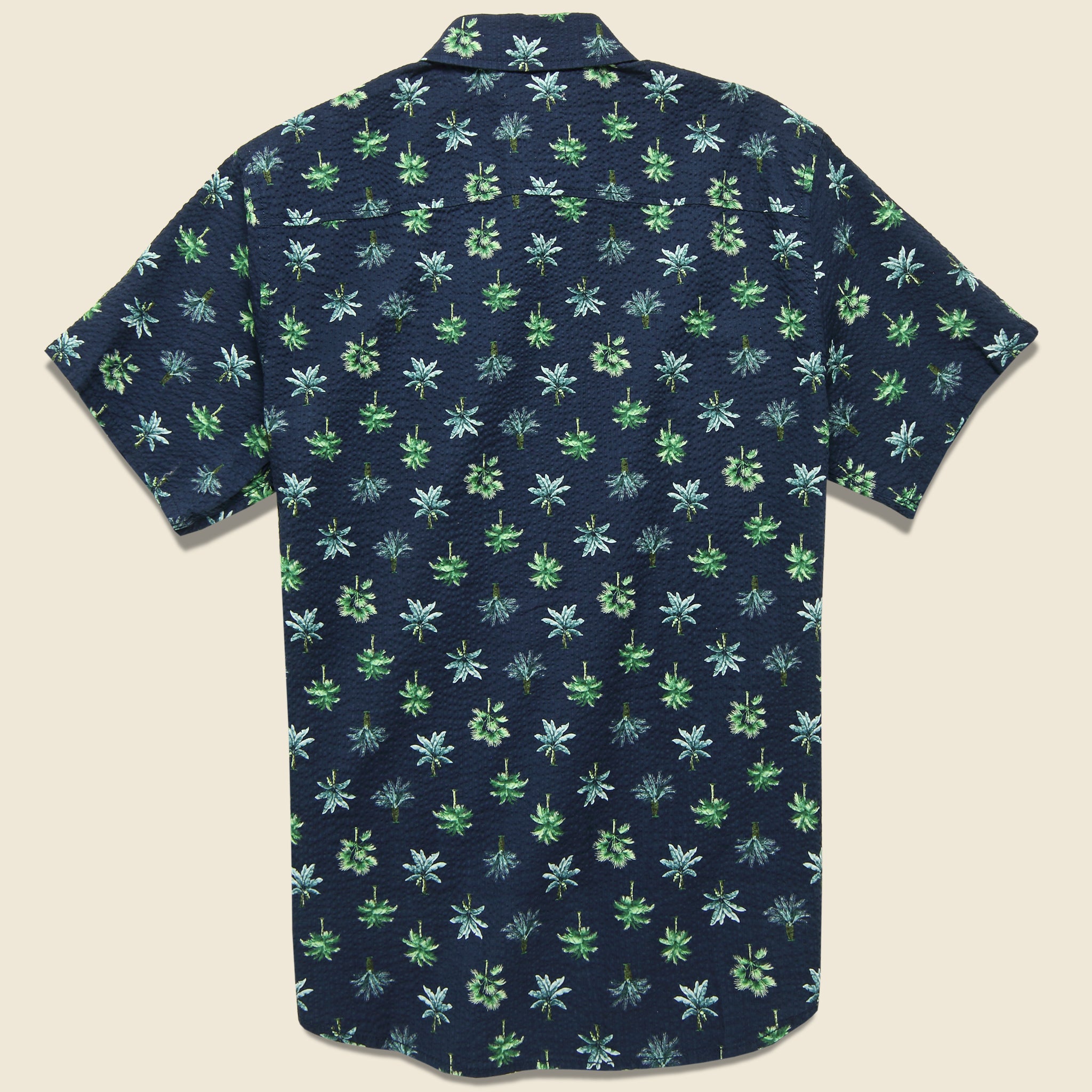 Rainforest Seersucker Shirt - Ocean Blue - Life After Denim - STAG Provisions - Tops - S/S Woven - Floral