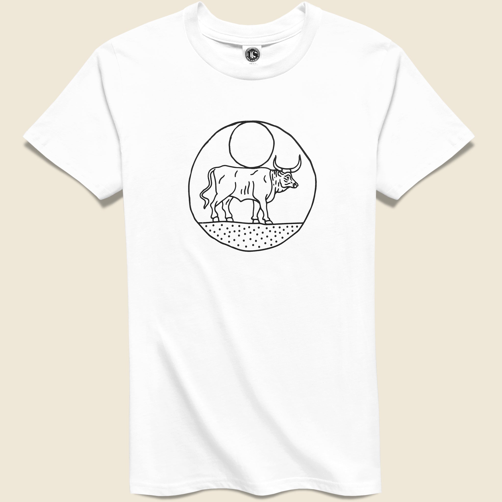 Moon Bull Tee - White - House of LAND - STAG Provisions - Tops - S/S Tee - Graphic