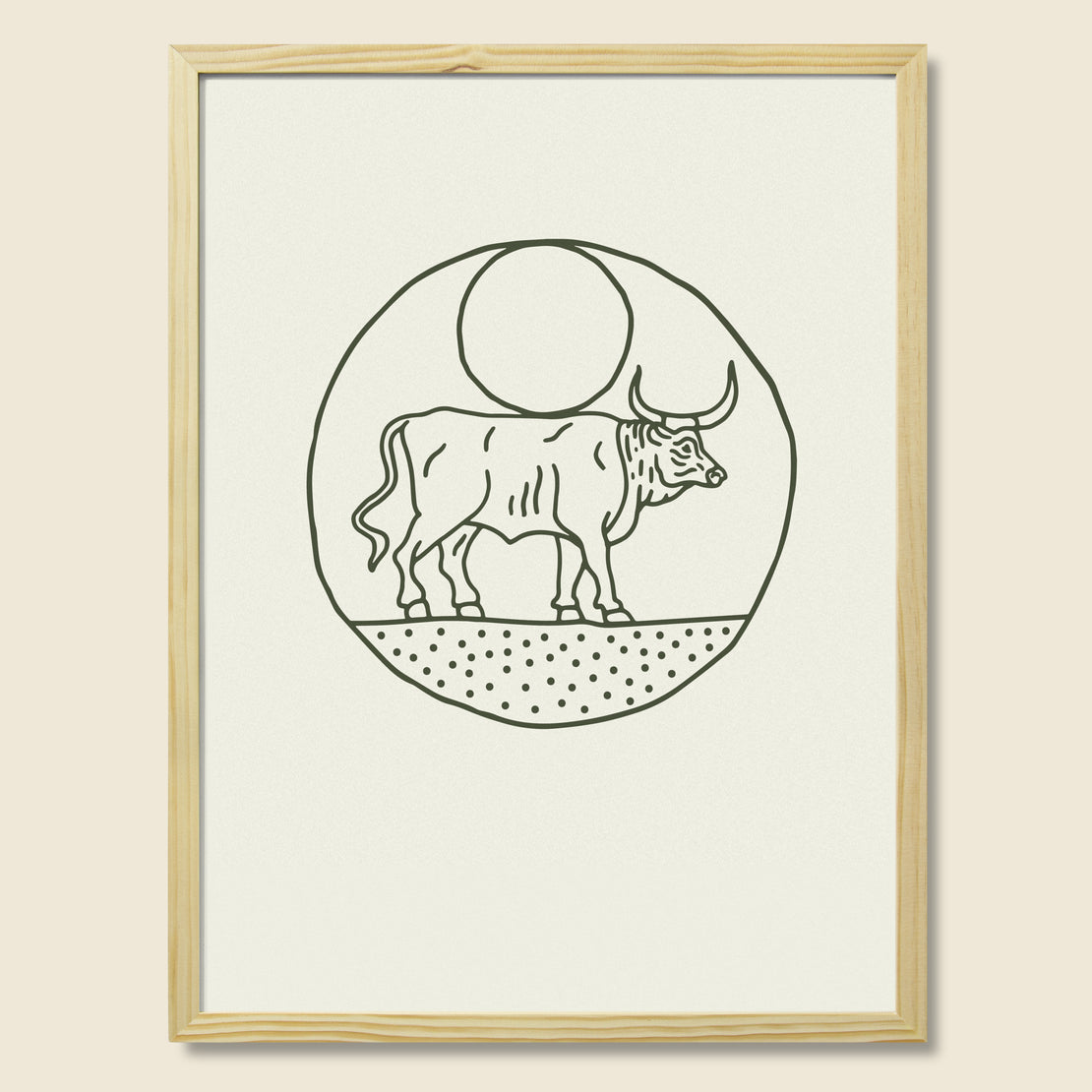 House of LAND Framed Print - Moon Bull