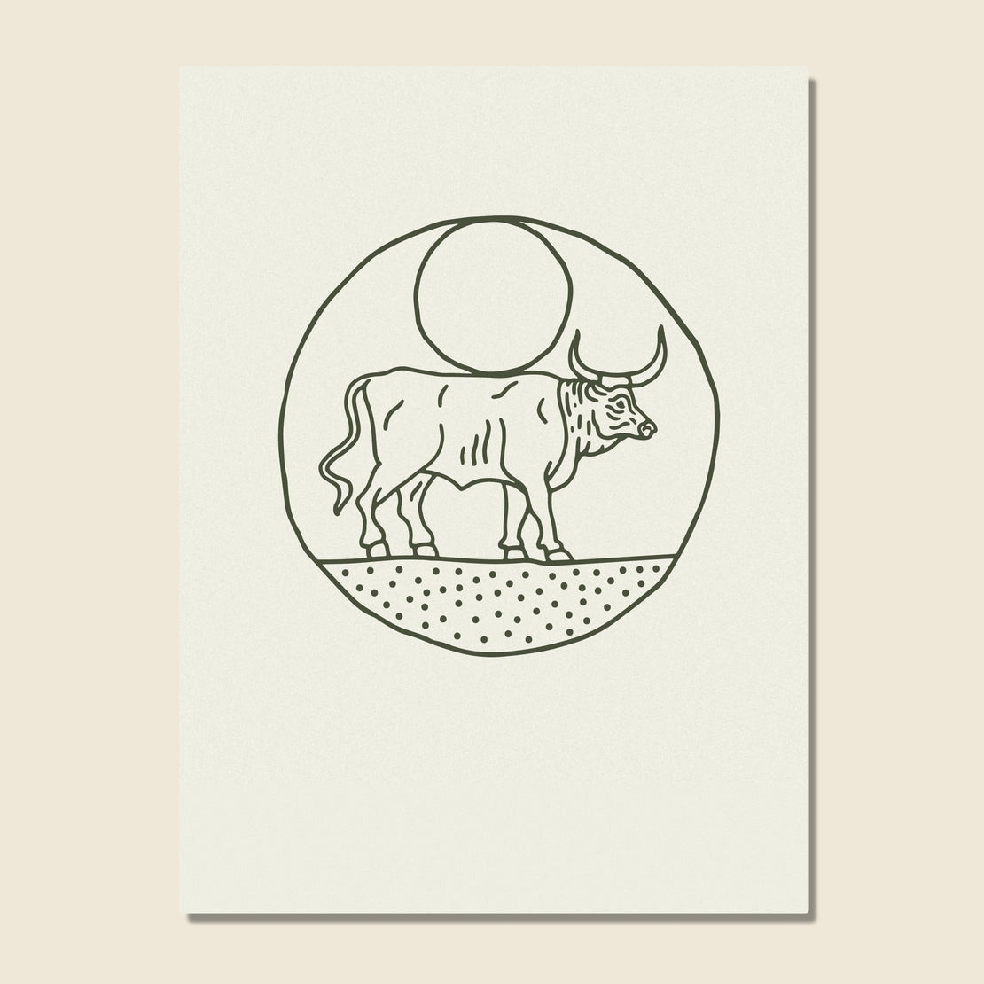 House of LAND Unframed Print - Moon Bull