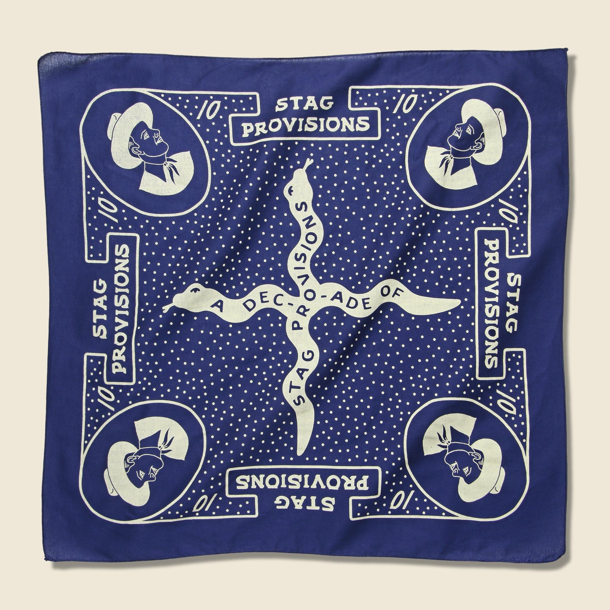 STAG 10 Year Anniversary Bandana - Indigo - House of LAND - STAG Provisions - Accessories - Bandanas