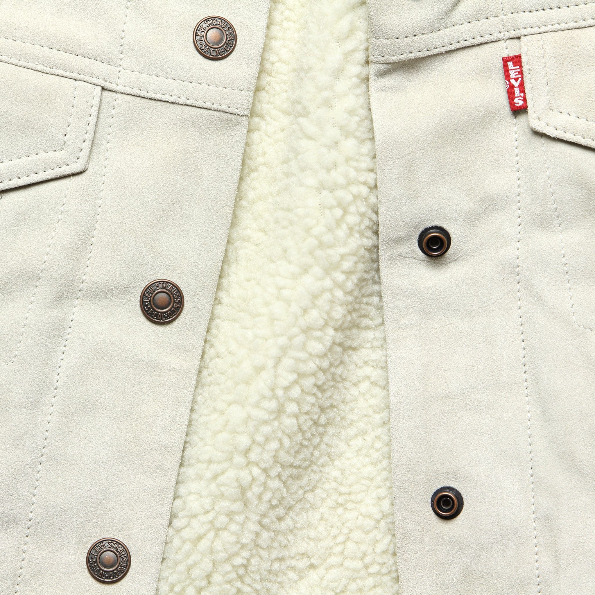 
                          Suede Sherpa Trucker Jacket - Pumice Stone - Levis Premium - STAG Provisions - W - Outerwear - Coat/Jacket
                        