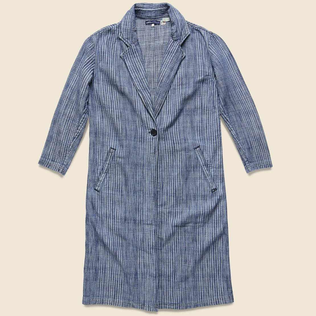 Levis Made & Crafted The Boss Long Coat - Indigo Plaid