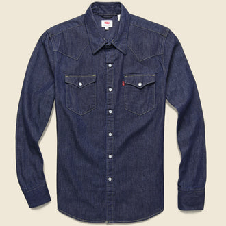 Barstow Denim Western Shirt - Red Cast Rinse