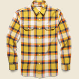 Jackson Worker Flannel Shirt - Grassquit Cool Yellow - Levis Premium - STAG Provisions - Tops - L/S Woven - Plaid
