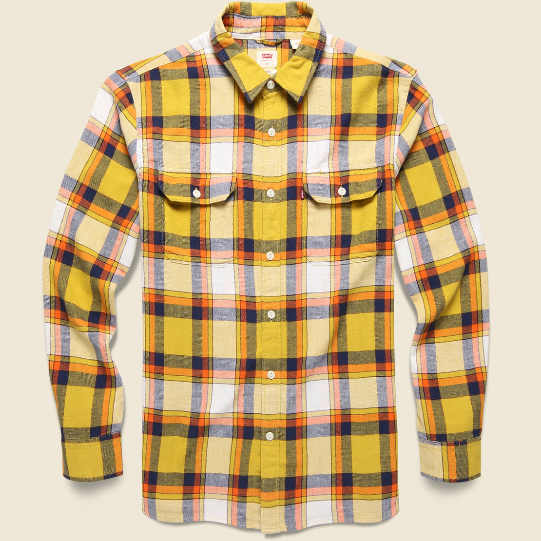 Levis Premium Jackson Worker Flannel Shirt - Grassquit Cool Yellow