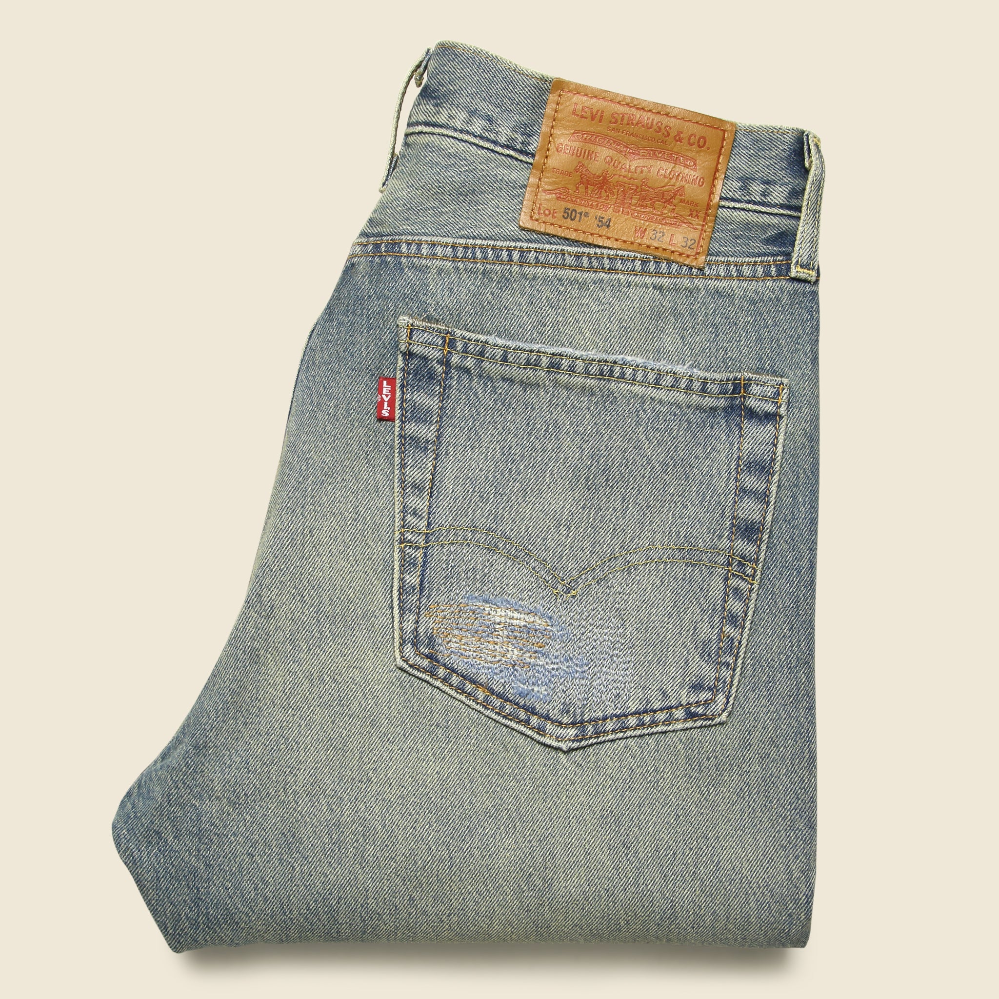 
                          501 &#39;54 Destructed Jean - Light Indigo - Levis Premium - STAG Provisions - Pants - Denim
                        