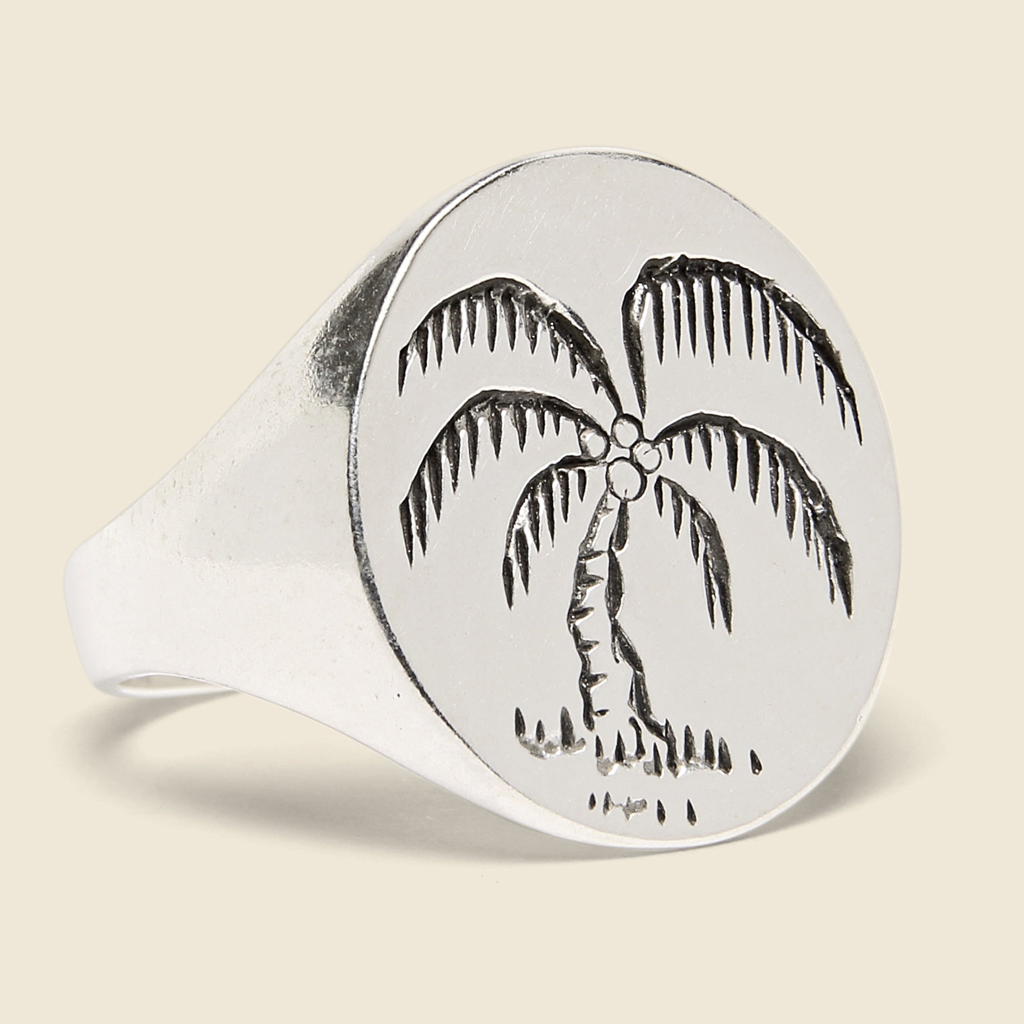 Palm Tree Signet Ring - Sterling Silver - LHN Jewelry - STAG Provisions - Accessories - Rings