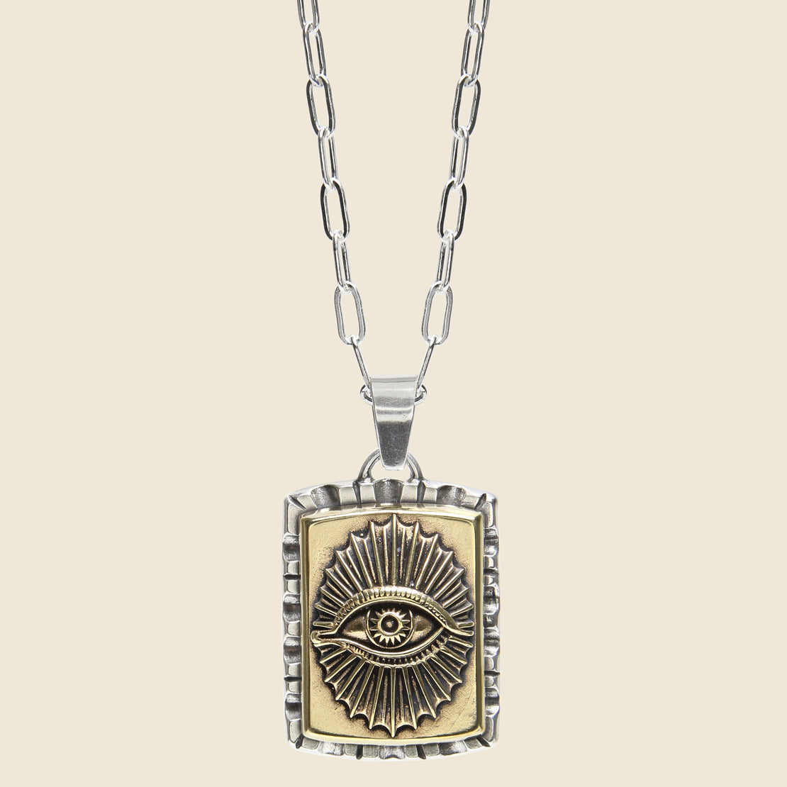 LHN Jewelry All Seeing Eye Souvenir Necklace - Silver/Brass