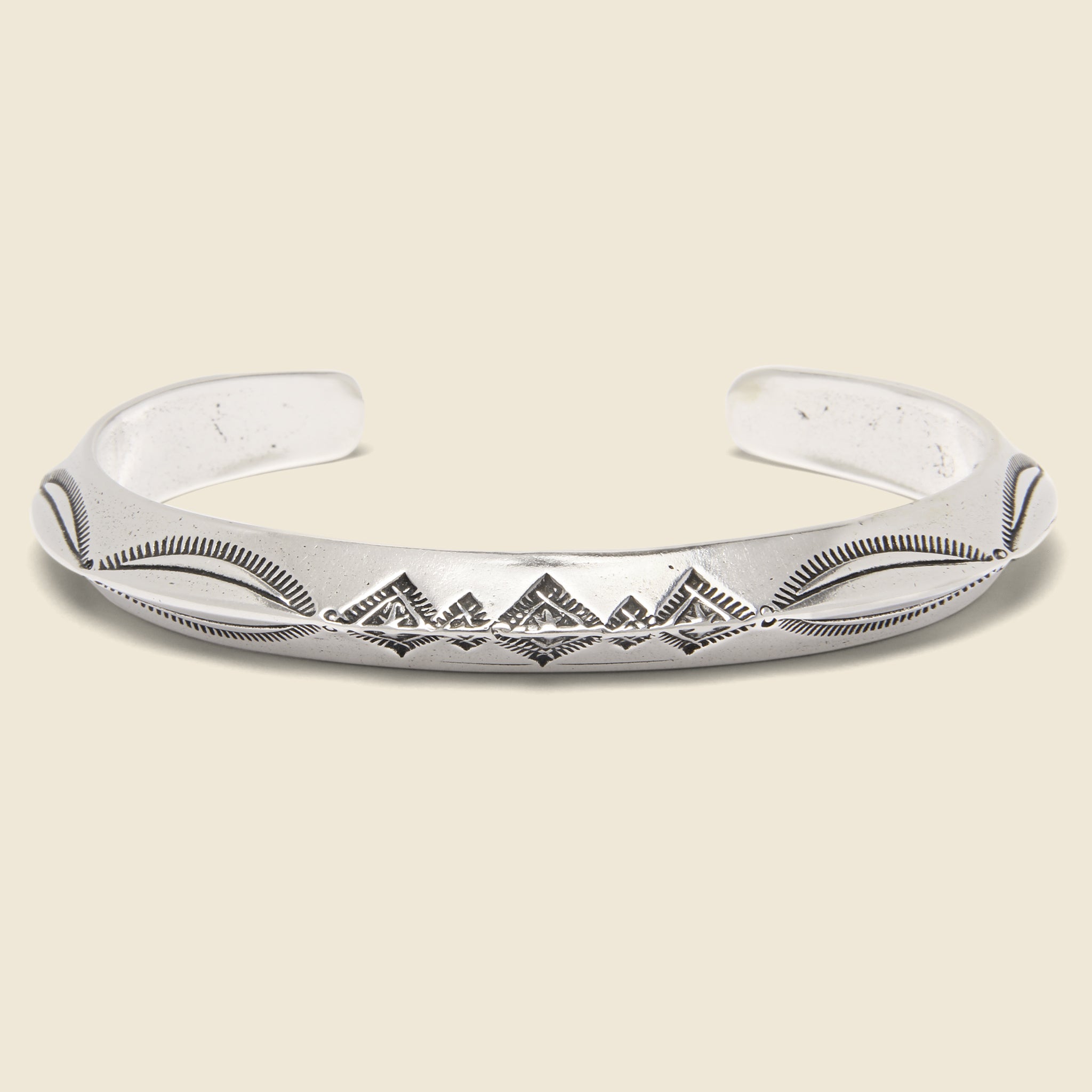Geo Triangle Stamp Cuff VII - Sterling Silver - LHN Jewelry - STAG Provisions - Accessories - Cuffs