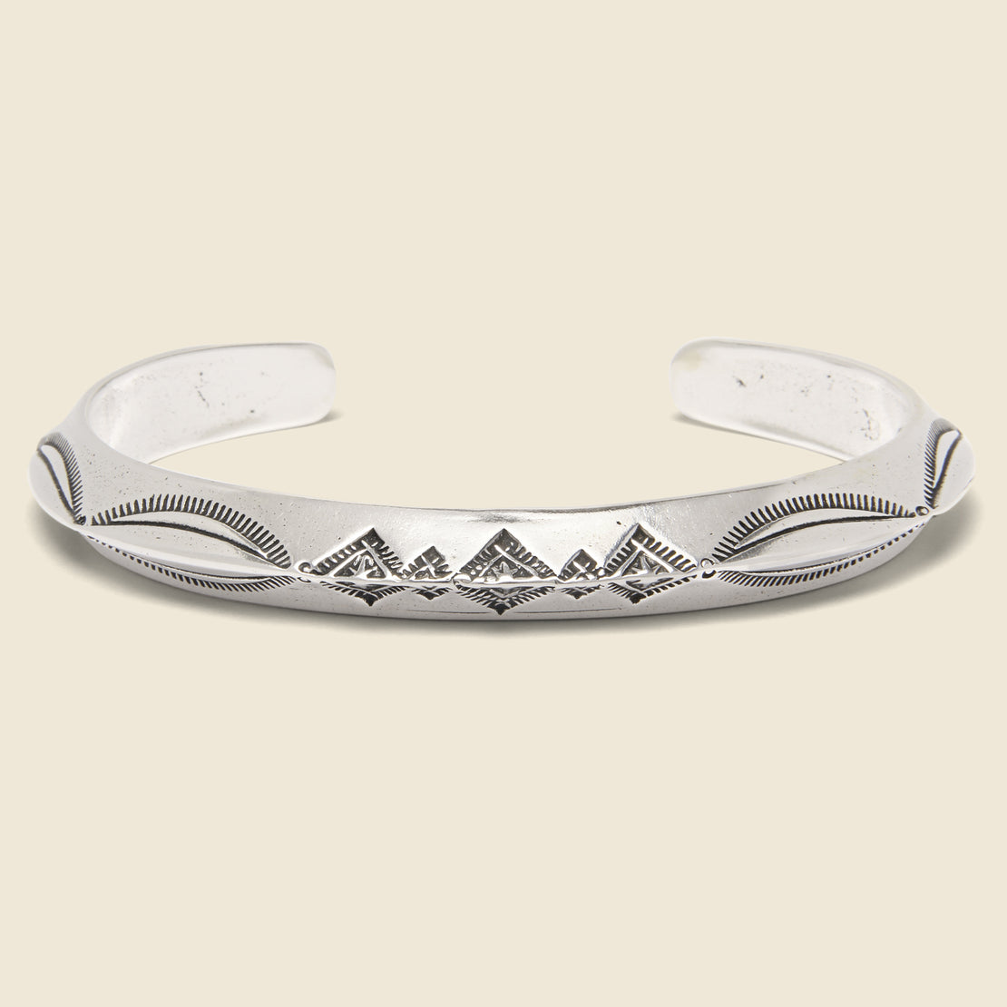 LHN Jewelry Geo Triangle Stamp Cuff VII - Sterling Silver