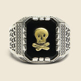 Skull Aztec Ring - Silver/Brass/Onyx - LHN Jewelry - STAG Provisions - Accessories - Rings