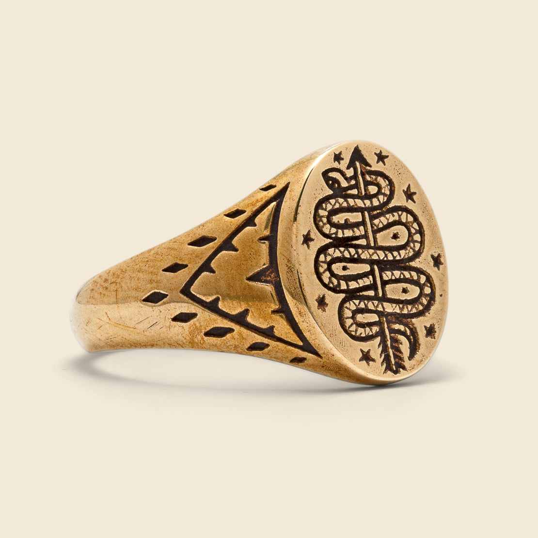LHN Jewelry Serpent & Arrow Ring - Brass