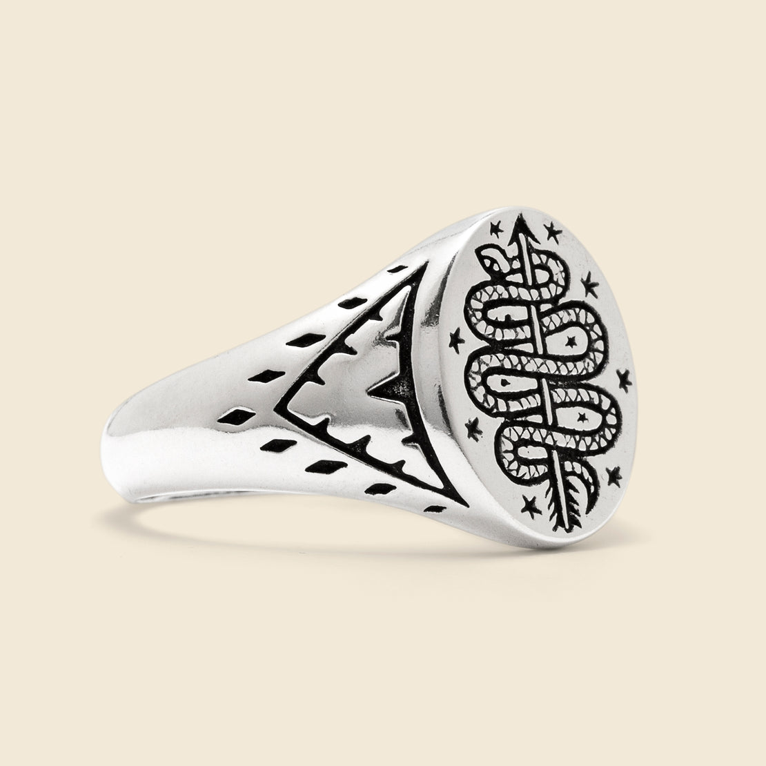 LHN Jewelry Serpent & Arrow Ring - Silver