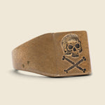 Skull Signet Ring - Brass - LHN Jewelry - STAG Provisions - Accessories - Rings
