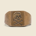 Skull Signet Ring - Brass - LHN Jewelry - STAG Provisions - Accessories - Rings