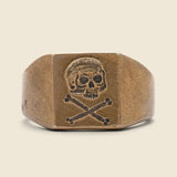 Skull Signet Ring - Brass - LHN Jewelry - STAG Provisions - Accessories - Rings