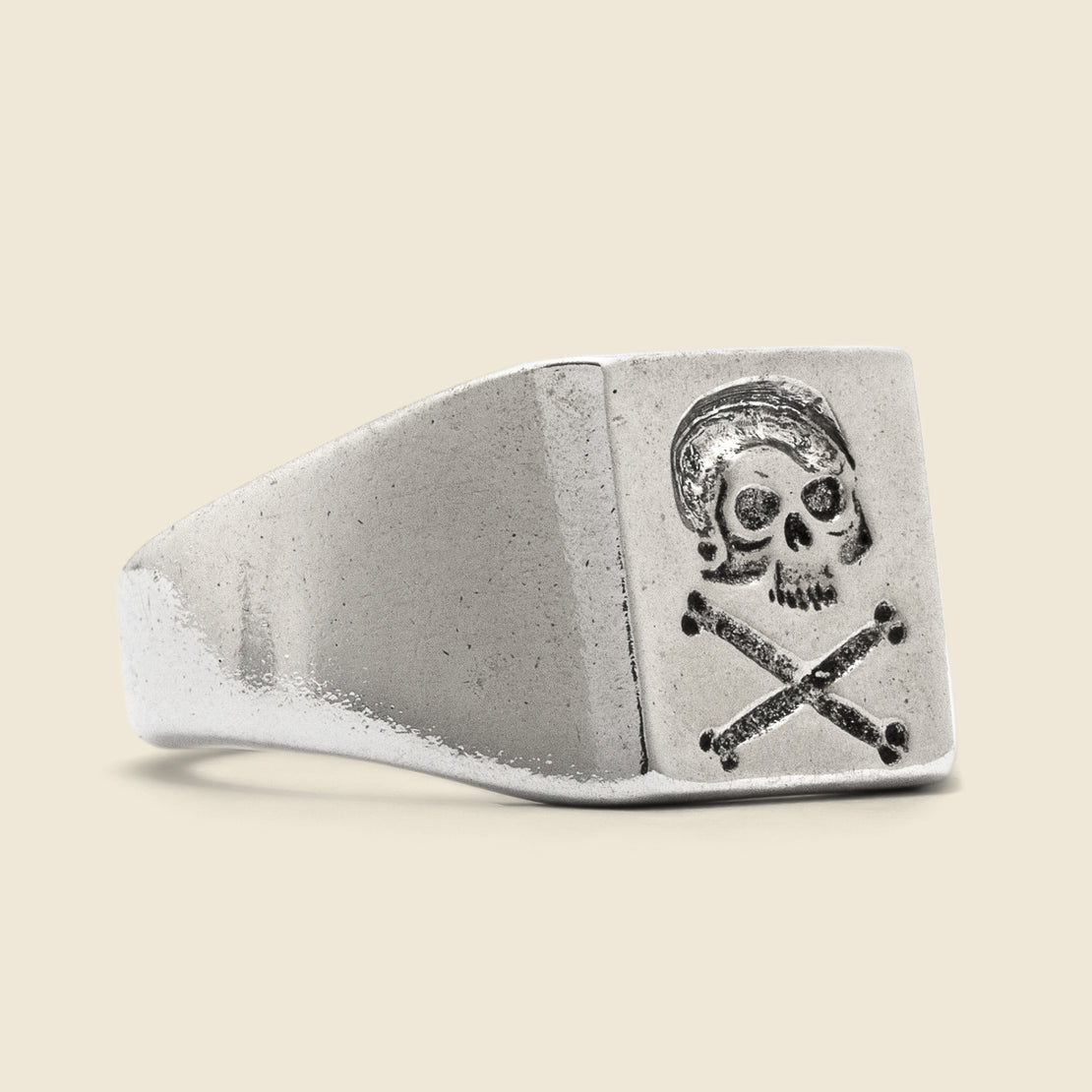 LHN Jewelry Skull Signet Ring - Silver