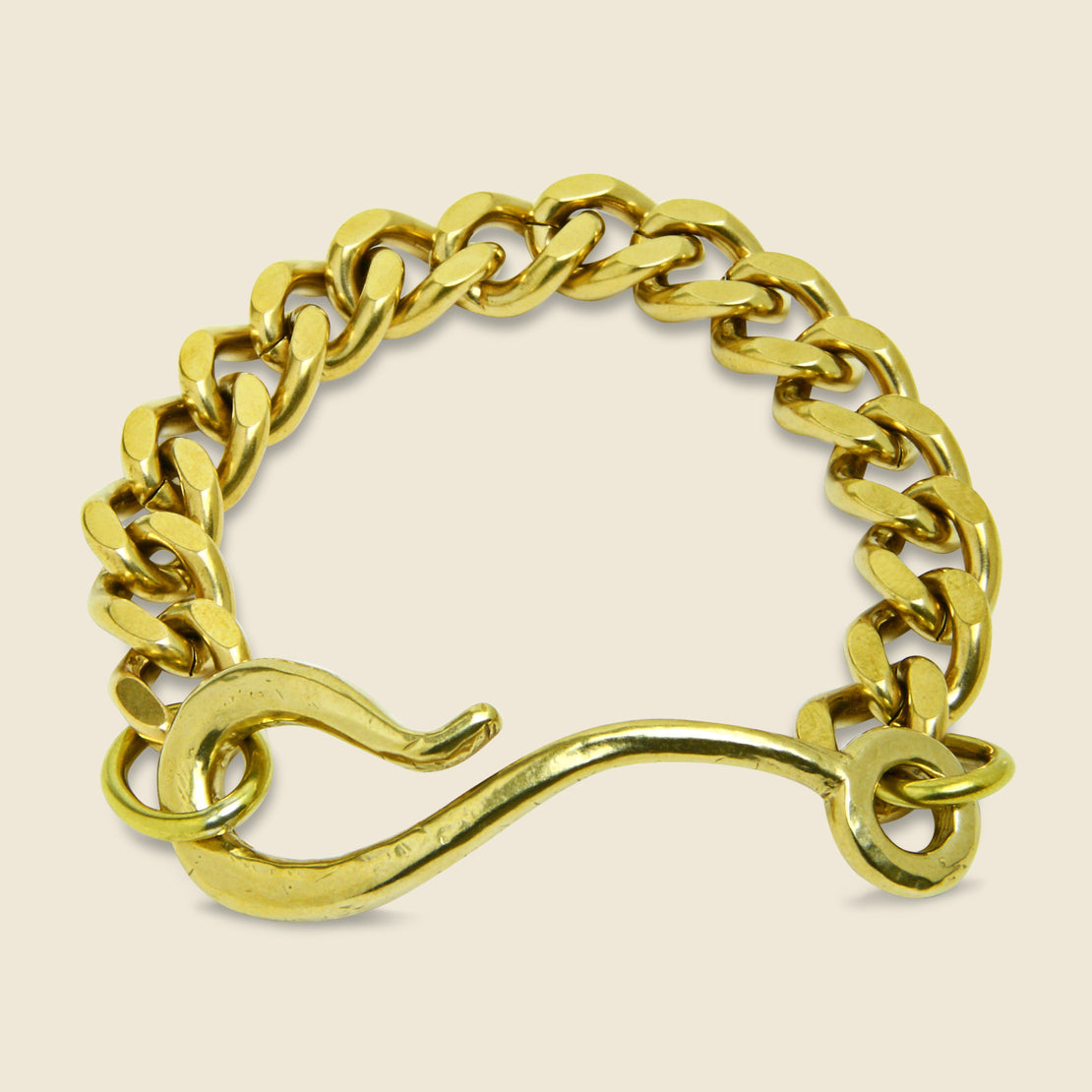 Large Hook Chain Bracelet - Brass