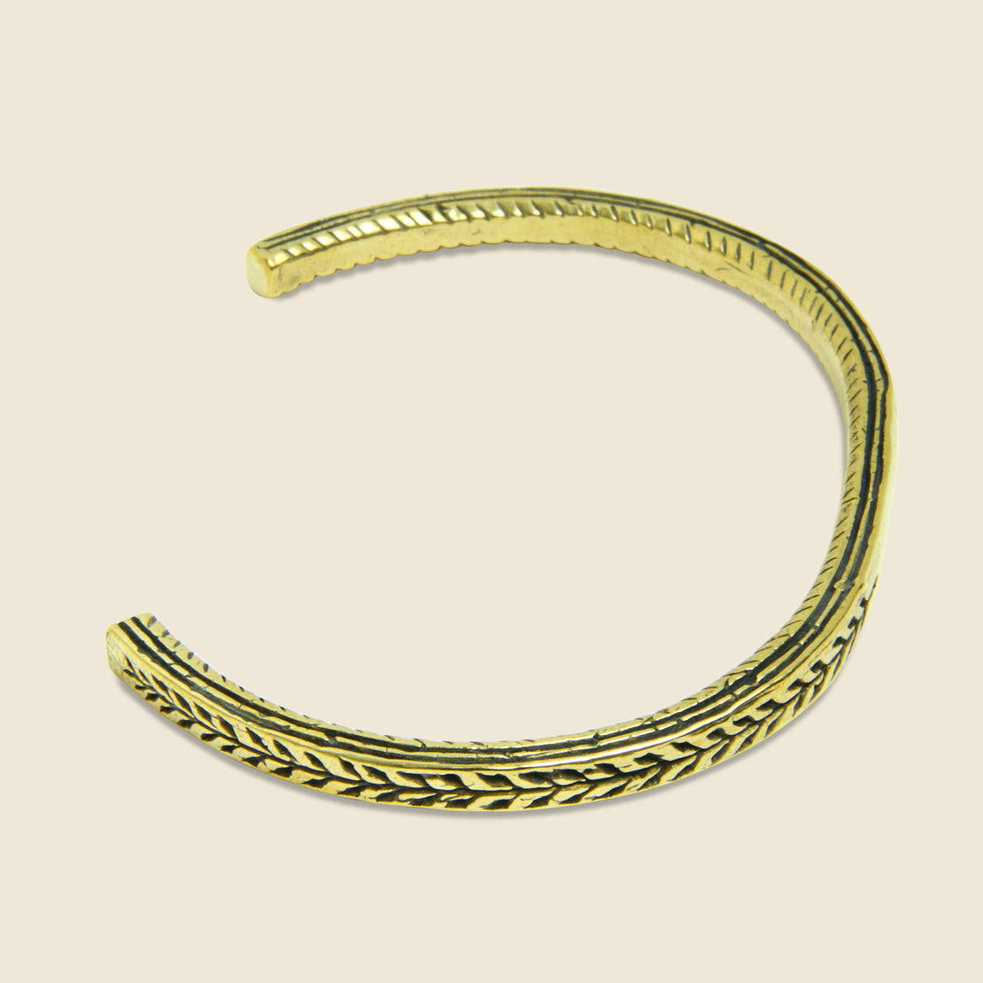 Pantheon Leaf Stamp Cuff - Brass - LHN Jewelry - STAG Provisions - Accessories - Cuffs
