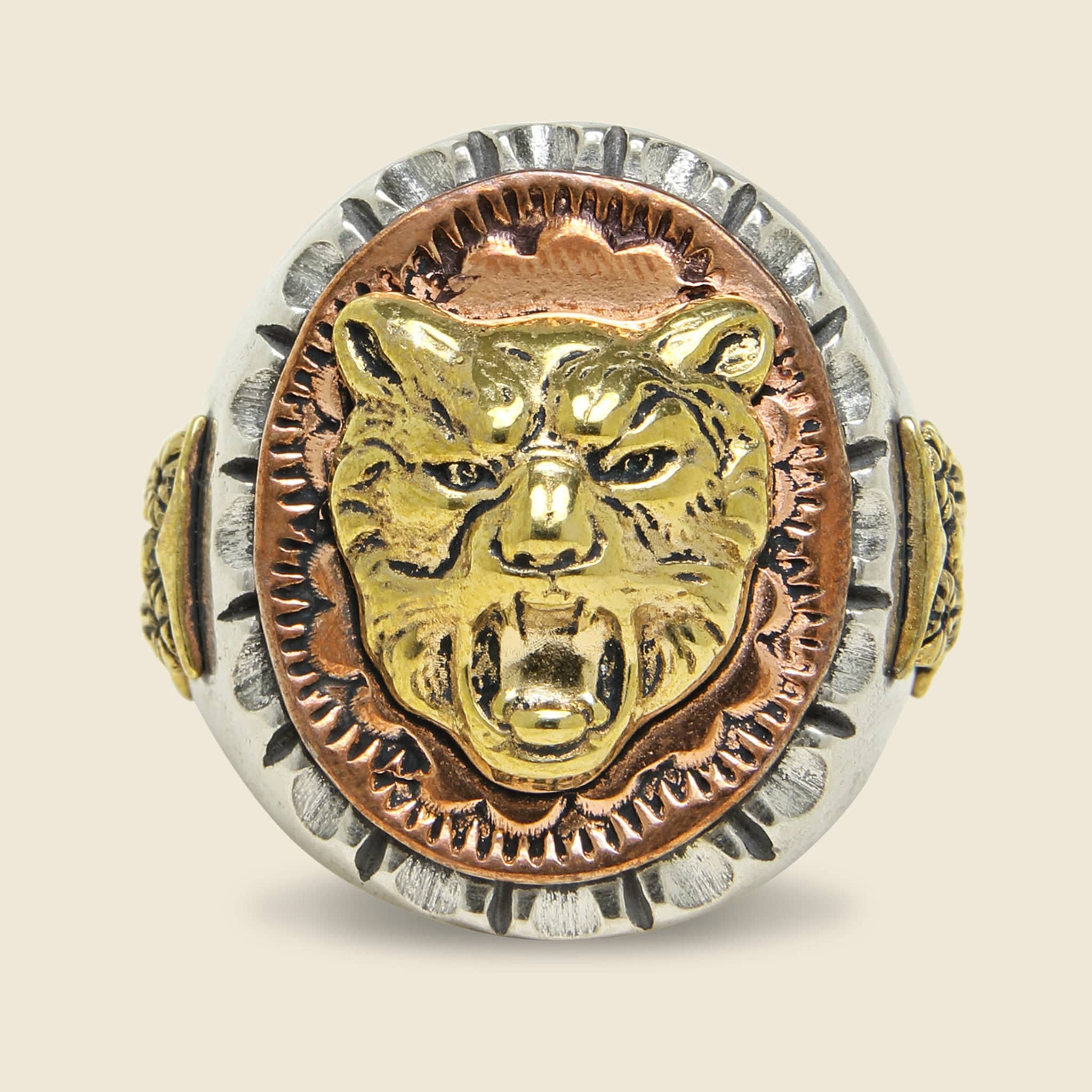 
                          Strength &amp; Wisdom Souvenir Ring - Silver/Brass - LHN Jewelry - STAG Provisions - Accessories - Rings
                        